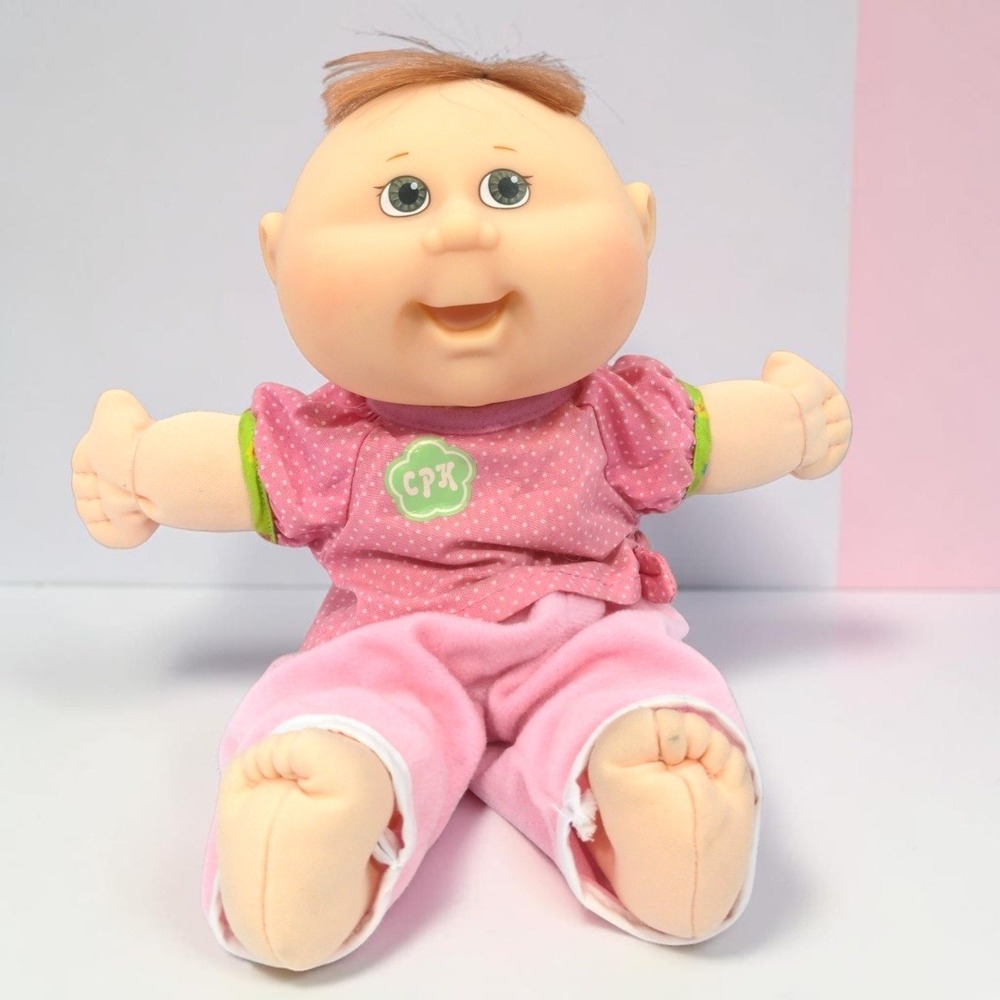 VTG Y2K Cabbage Patch Kids 11" Baby Doll Girl Pink CPK Shirt Play Along 2004 HTF